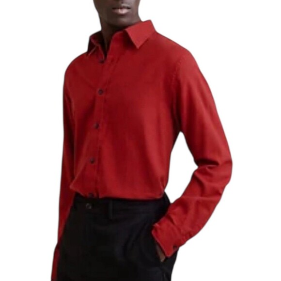 Banana Republic Men's Denny Flannel Shirt, Red Heather Size M Casual Business - Picture 1 of 11